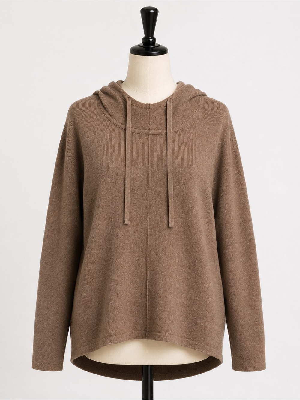 Quince Eco Knit Milano Stitch Hoodie Warm Taupe Medium Soft Luxe Sweater  Knit